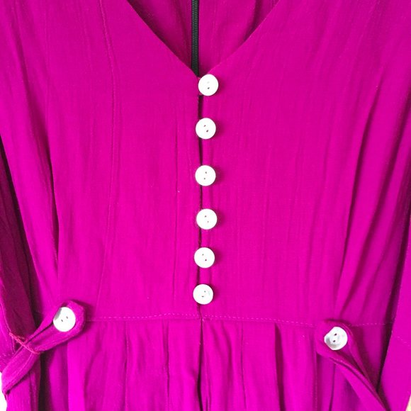 Magenta Crepe Mini Dress - Picture 2 of 6